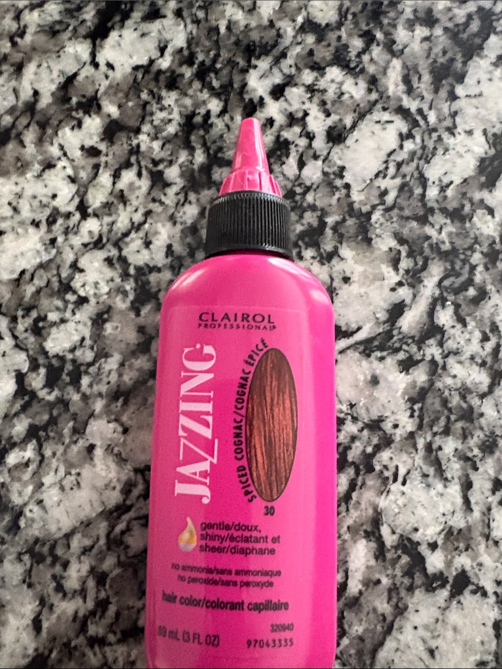Jazzing, Clairol professional hair, color spiced cognac